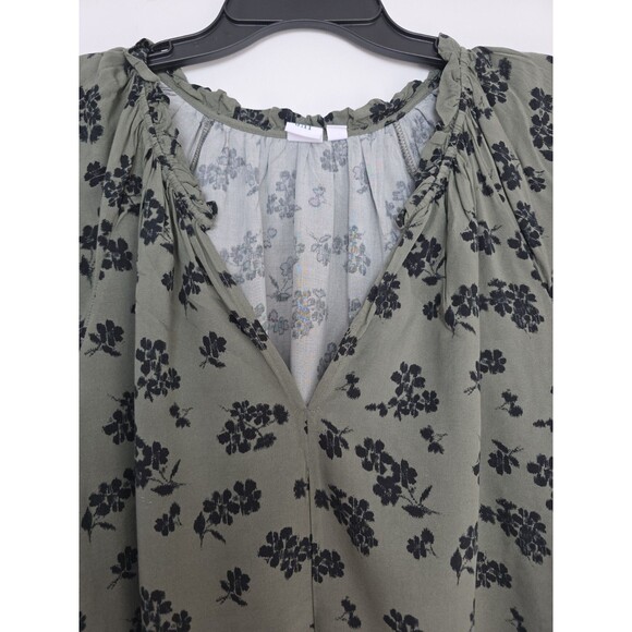 GAP Women Olive Green Floral Blouse XL / Rayon Top – Casual Vintage Style - Picture 6 of 16